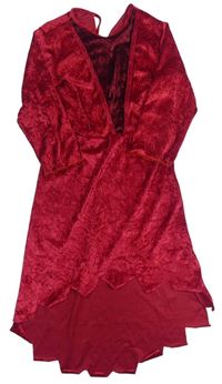 Kockovaným - Červené zamatové šaty