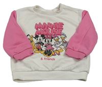 Bílo-růžová mikina s Minnií Disney