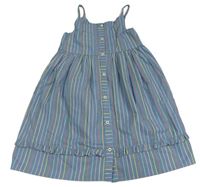 Modré plátenné pruhované prepínaci šaty Gillian´s Closet
