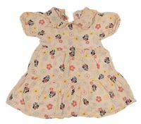 Svetloružové kvietkovane mušelínové šaty s Minnie Primark