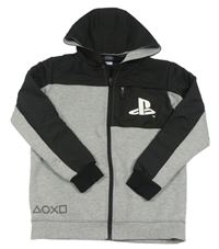Šedo-černá propínací sportovní mikina Playstation s kapucí Primark