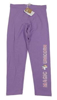 Nové - Fialové legíny s nápisem Sfera 