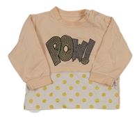 Broskvovo-biela mikina s nápisom