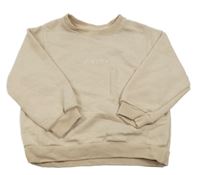 Béžová oversize mikina s nápisem Zara