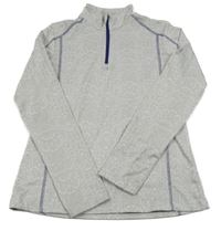 Sivá vzorovaná športová funkčná mikina Crivit