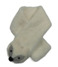 Smetanová kožešinová šála s lasičkou Kimbalex