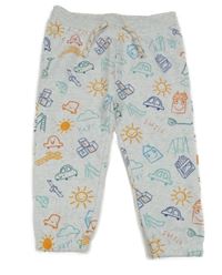 Šedé melírované tepláky s obrázky Primark