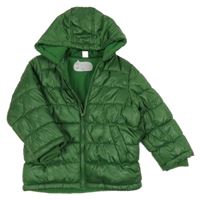 Zelená šusťáková zimní bunda s kapucí TEX 