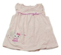 Svetloružové zamatové šaty s mačičkou C&A