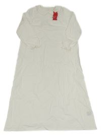 Bílé plátěné šaty s límečkem a páskem