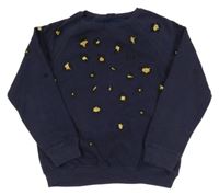 Tmavomodrá mikina so vzorom Next