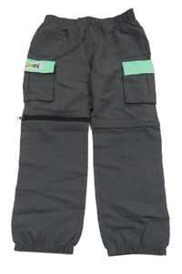 Šedé šusťákové cargo kalhoty s kapsami Kiki&Koko