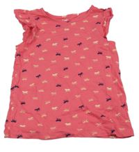 Fuchsiový top s koníky Topolino