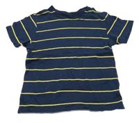 Tmavomodro-žluté pruhované tričko Primark
