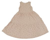 Svetloružové bavlnené šaty s třešničkami H&M