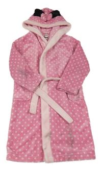 Ružový bodkovaný chlpatý župan s kapuci - Minnie Disney + C&A