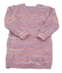 Ružovo-farebné vzorované svetrové šaty Primark