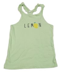 Svetlozelený top s nápisom a citrónom Zeeman
