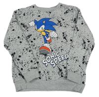 Sivo-čierna vzorovaná mikina so Sonicem George