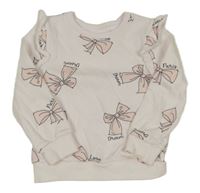 Pudrová mikina s mašličkami a volánikmi George