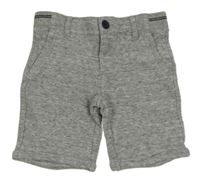 Sivé melírované teplákové chino slim kraťasy Okaidi