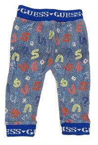 Modré tepláky s písmenky Guess