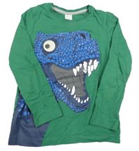 Tmavozelené triko s dinosaurem C&A