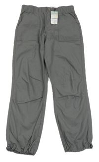 Nové - Šedé plátěné cuff kalhoty Denim Co.