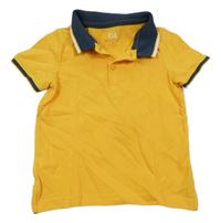 Žluté polo tričko s proužky C&A