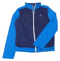 Azurovo-tmavomodrá prepínaci športová funkčná mikina Decathlon