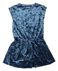 Tmavomodrý sametový lehký kraťasový overal Next 