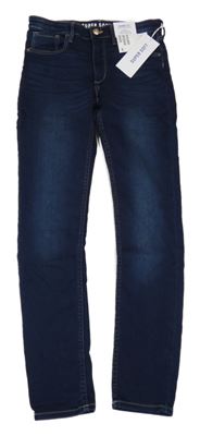 Nové - Tmavomodré skinny teplákové rifle H&M