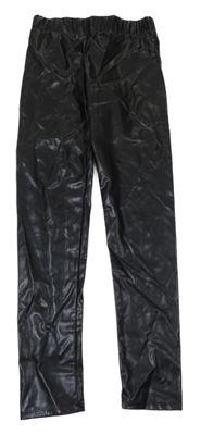 Čierne koženkové legíny H&M