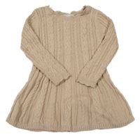Béžové trblietavé svetrové šaty Rachel Zoe