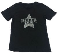 Čierne tričko s hviezdou a nápismi