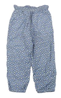 Bielo-modré vzorované ľahké nohavice H&M