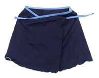 Tmavomodro-modrá plážová zavazovací sukňa bpc