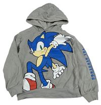 Sivá mikina so Sonicem a kapucňou H&M