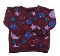 Vínová mikina s hvězdičkami a planetami PRIMARK