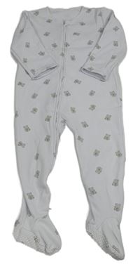 Biela tepláková tepláková kombinéza s medvedíkmi Next