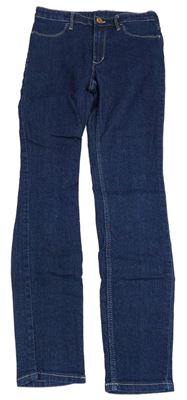 Tmavomodré skinny fit teplákové rifle H&M
