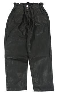 Čierne paper bag koženkové nohavice RIVER ISLAND