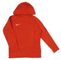 Červená funkčná thermo mikina s logom a kapucňou zn. Nike