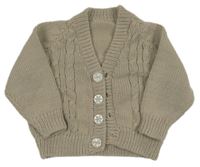 Béžový pletený prepínaci sveter so vzorom