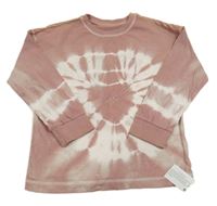 Nové - starorůžovo-bílé batikované mikinotriko s kamienkami St. Bernard