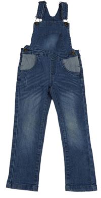 Modré teplákové riflové laclové kalhoty se srdíčky Kiki&Koko