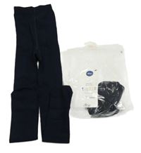 Nové - 2x - Tmavomodré pančuchy George