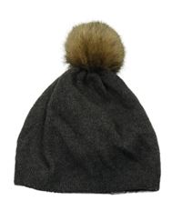 Tmavošedá melírovaná úpletová čepice s bambulí joules