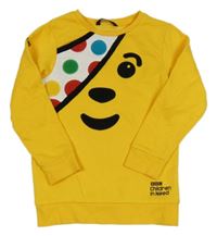 Tmavožltá mikina s medvídkem Pudsey George