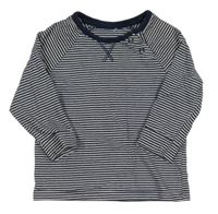 Tmavomodro-bílé pruhované triko George